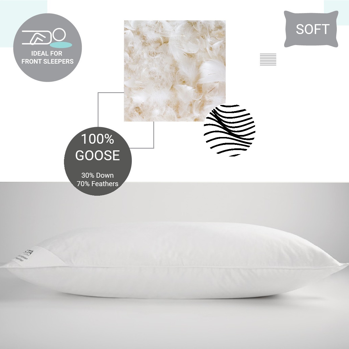 IMPERIAL Sleeping Pillow / 650gr FEATHER 50 x 70 cm